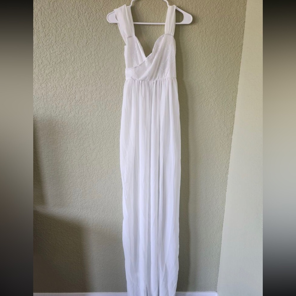 Maternity Off-Shoulder Floor-Length Dress - Picture 9 of 12